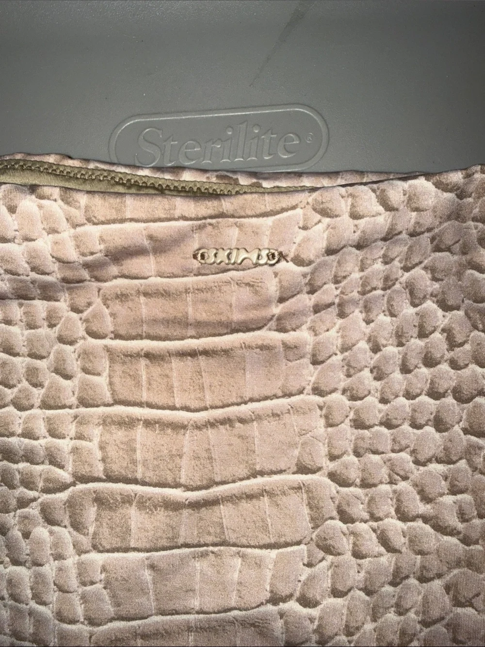 Skims Signature Swim Mid Waist Bottoms Dune Crocodile Print Small